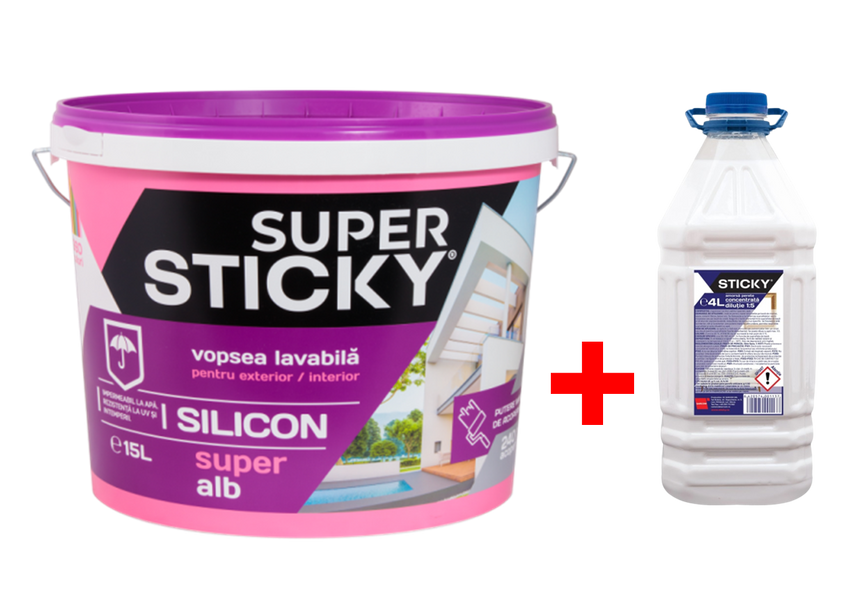 SUPER STICKY Силиконовая краска 15 л. + Грунтовка 4 л. SSS-15 фото