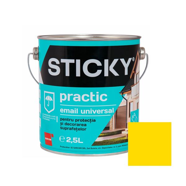 STICKY PRACTIC Эмаль Алкидная Желтая 2,5 л SP25GB фото