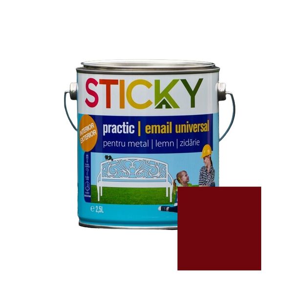 STICKY PRACTIC Email Alchidic Rosu Oxid 2,5 L SP25RO foto