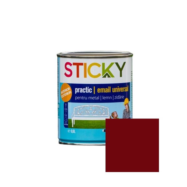 STICKY PRACTIC Email Alchidic Rosu Oxid 0,6 L SP06RO foto