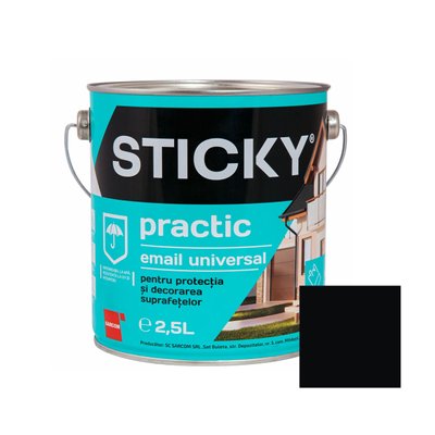 STICKY PRACTIC Email Alchidic Negru 2,5 L SP25NG foto