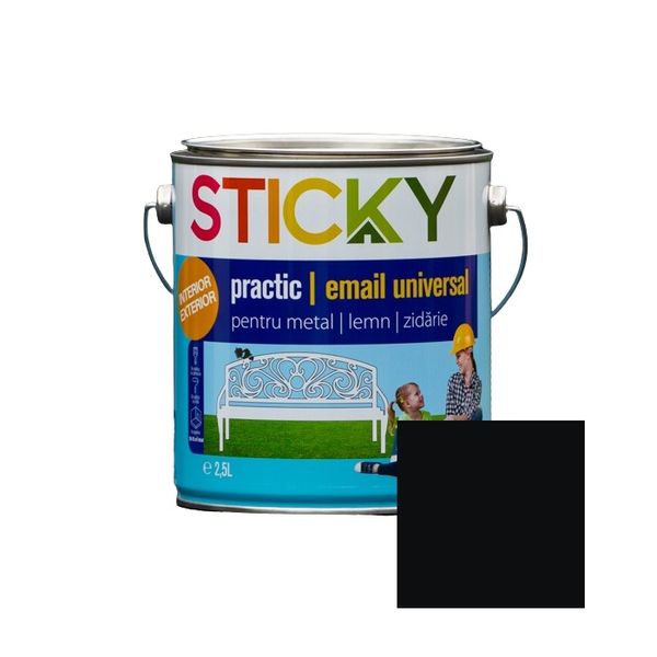 STICKY PRACTIC Email Alchidic Negru 2,5 L SP25NG foto