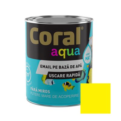 CORAL AQUA Эмаль на Водной Основе, Желтая 0,6 л CA06GB фото