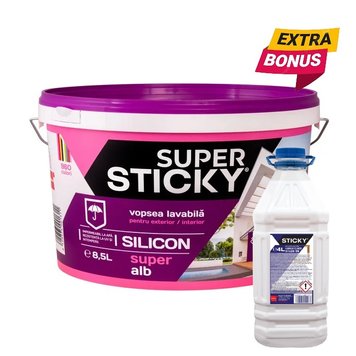 SUPER STICKY Vopsea Lavabila Silicon 15 L + Amorsa 4 L SSS-15 foto