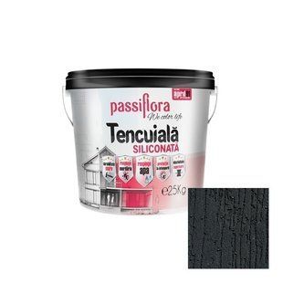 PASSIFLORA Декоративная Силиконовая Штукатурка, Короед R15, Графит, 25 кг R15-GF фото
