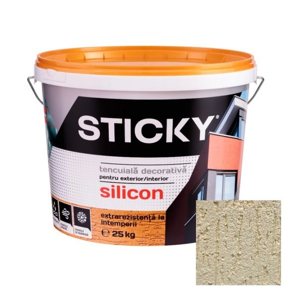 STICKY Tencuiala Decorativa Siliconata, Scoarta de Copac, Mandarin, 25 kg TDS25MD foto