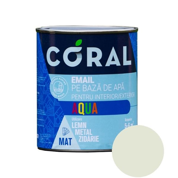 CORAL AQUA Email pe Baza de Apa, Alb Boreal 0,6 L CA06AL foto