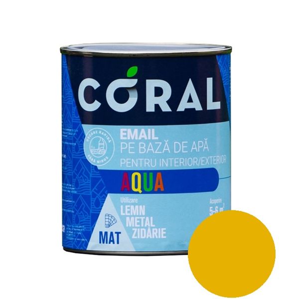 CORAL AQUA Эмаль на Водной Основе, Желтая 0,6 л CA06GB фото