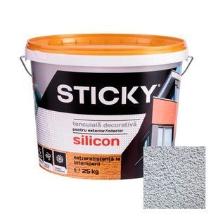 STICKY Декоративная Силиконовая Штукатурка, Барашек, Светло Серая, 25 кг TDB25GL фото