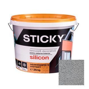 STICKY Декоративная Силиконовая Штукатурка, Барашек, Серая, 25 кг TDB25GG фото