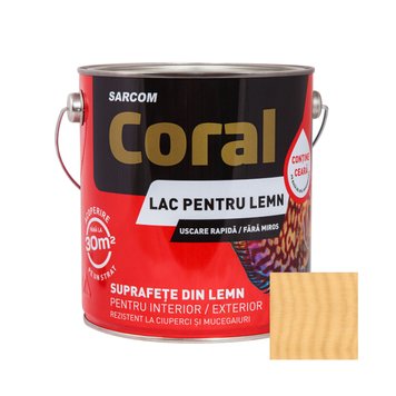 CORAL Lac pentru Lemn pe Baza de Apa 2,5 L, Incolor CL25IC foto