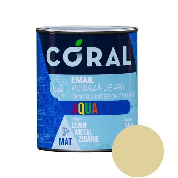 CORAL AQUA Email pe Baza de Apa, Crem Latte 0,6 L CA06CR foto