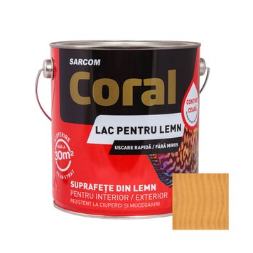 CORAL Lac pentru Lemn pe Baza de Apa 2,5 L, Stejar CL25ST foto