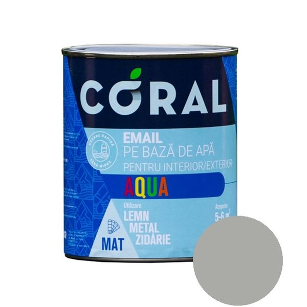 CORAL AQUA Эмаль на Водной Основе, Светло Серая 0,6 л CA06GR фото