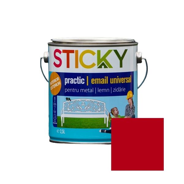 STICKY PRACTIC Email Alchidic Rosu 2,5 L SP25RS foto