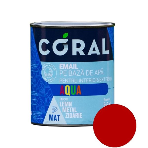 CORAL AQUA Эмаль на Водной Основе, Красная 0,6 л CA06RS фото