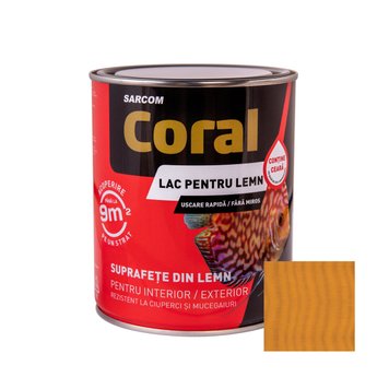 CORAL Lac pentru Lemn pe Baza de Apa 0,75 L, Light Teak CL07LT foto