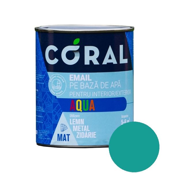 CORAL AQUA Email pe Baza de Apa, Albastru Turquoise 0,6 L CA06AT foto