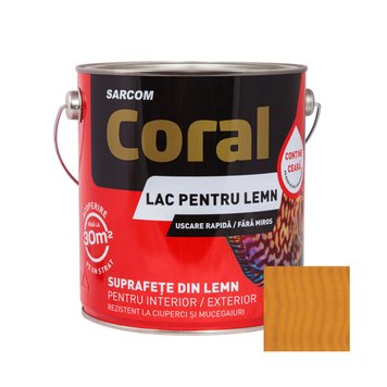 CORAL Lac pentru Lemn pe Baza de Apa 2,5 L, Light Tec CL25LT foto