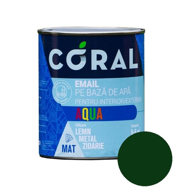 CORAL AQUA Email pe Baza de Apa, Verde Esmeralda 0,6 L CA06VD foto