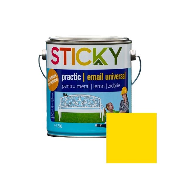 STICKY PRACTIC Эмаль Алкидная Желтая 2,5 л SP25GB фото