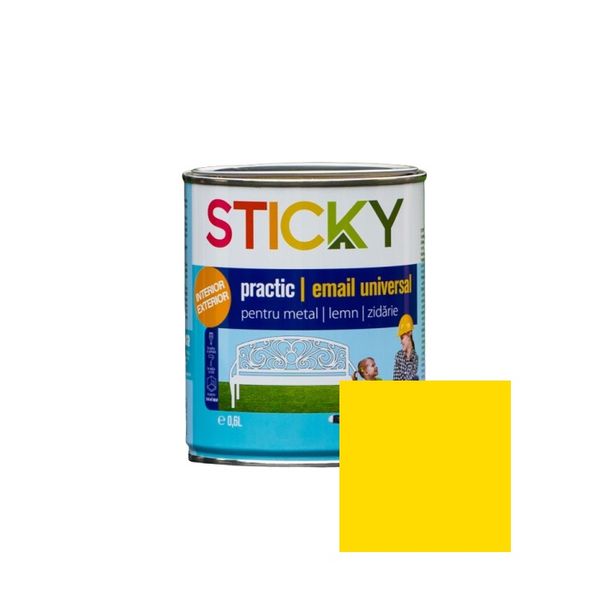 STICKY PRACTIC Эмаль Алкидная Желтая 0,6 л SP06GB фото