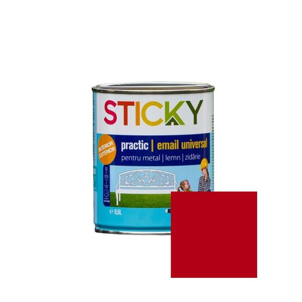 STICKY PRACTIC Email Alchidic Rosu 0,6 L SP06RS foto