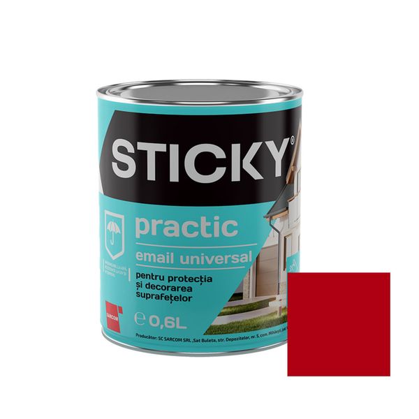 STICKY PRACTIC Email Alchidic Rosu 0,6 L SP06RS foto