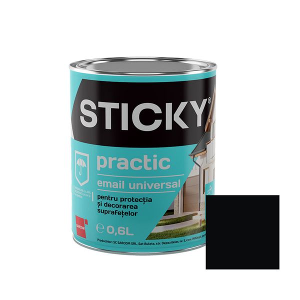 STICKY PRACTIC Email Alchidic Negru 0,6 L SP06NG foto
