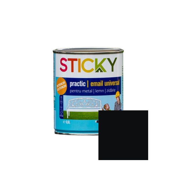 STICKY PRACTIC Email Alchidic Negru 0,6 L SP06NG foto